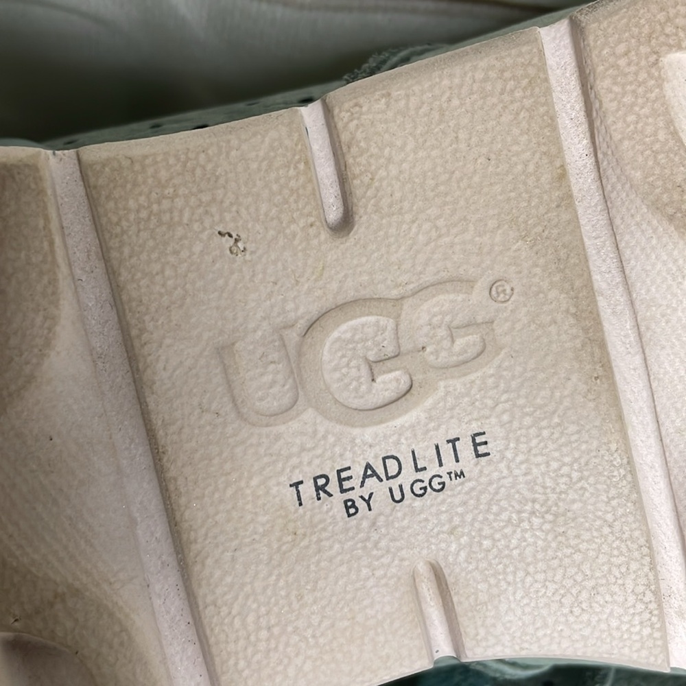 UGG Teal Green Perforated Leather Sneakers - Picture 8 of 9